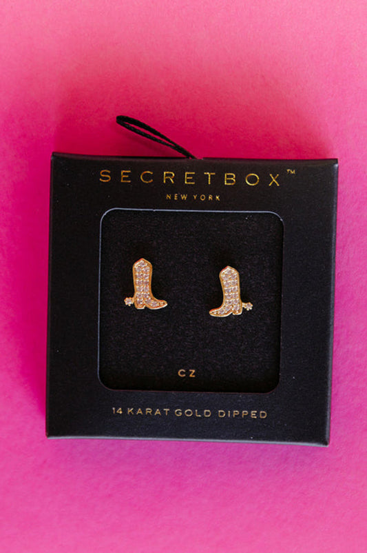 The Rhinestone Cowboy Boot Stud Earrings
