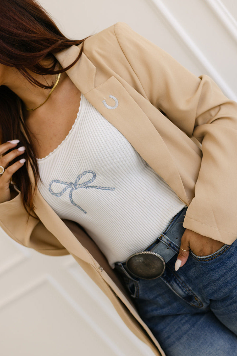 SALE The Rope Bow Top in White