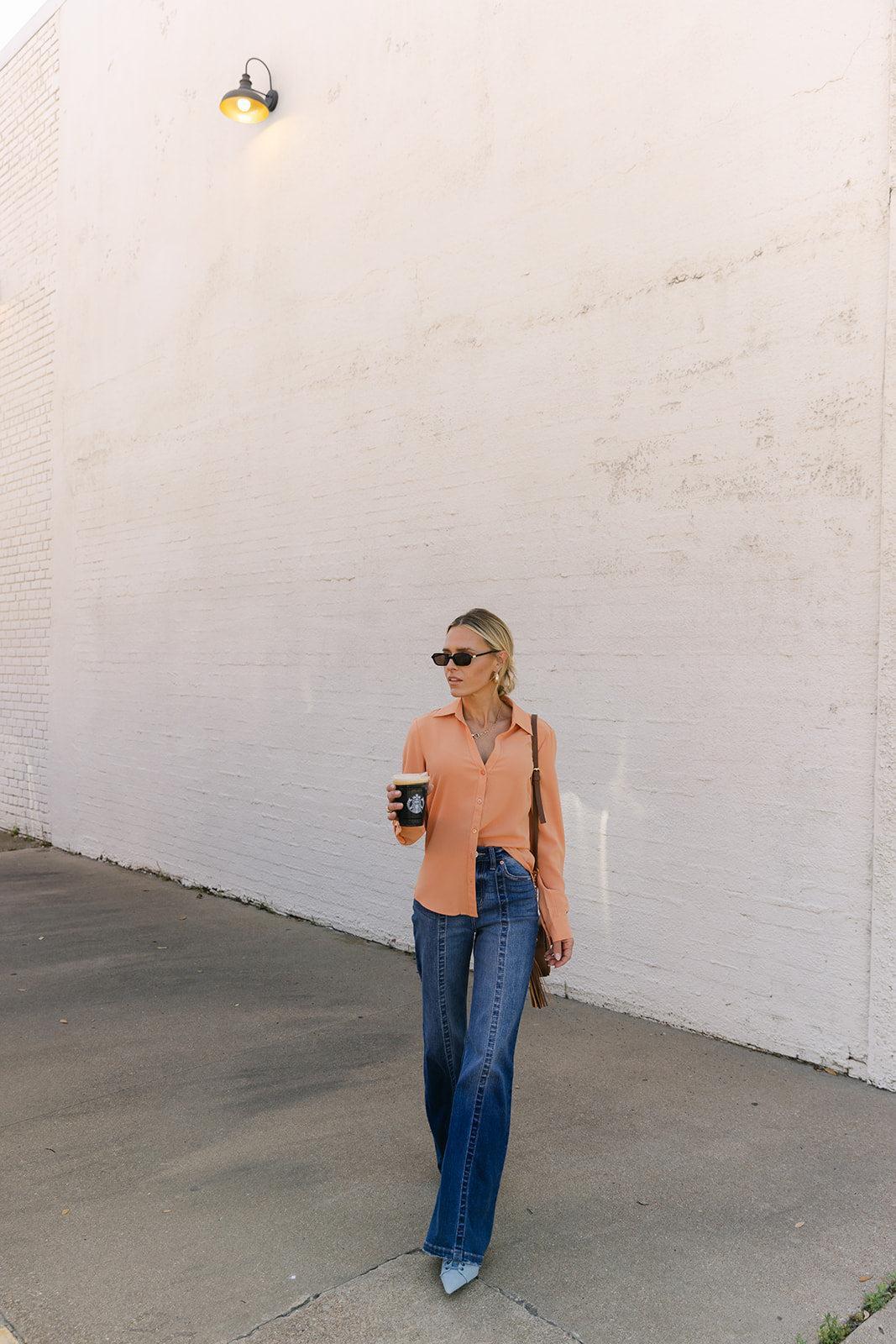 SALE The Shea Staple Top in Mango