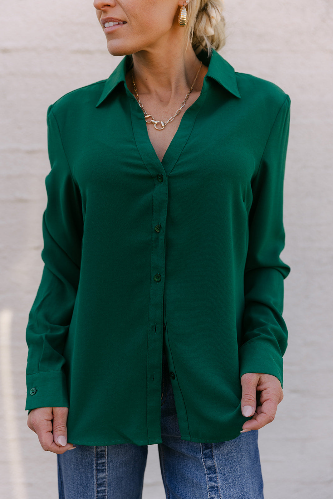 The Shea Top in Hunter Green