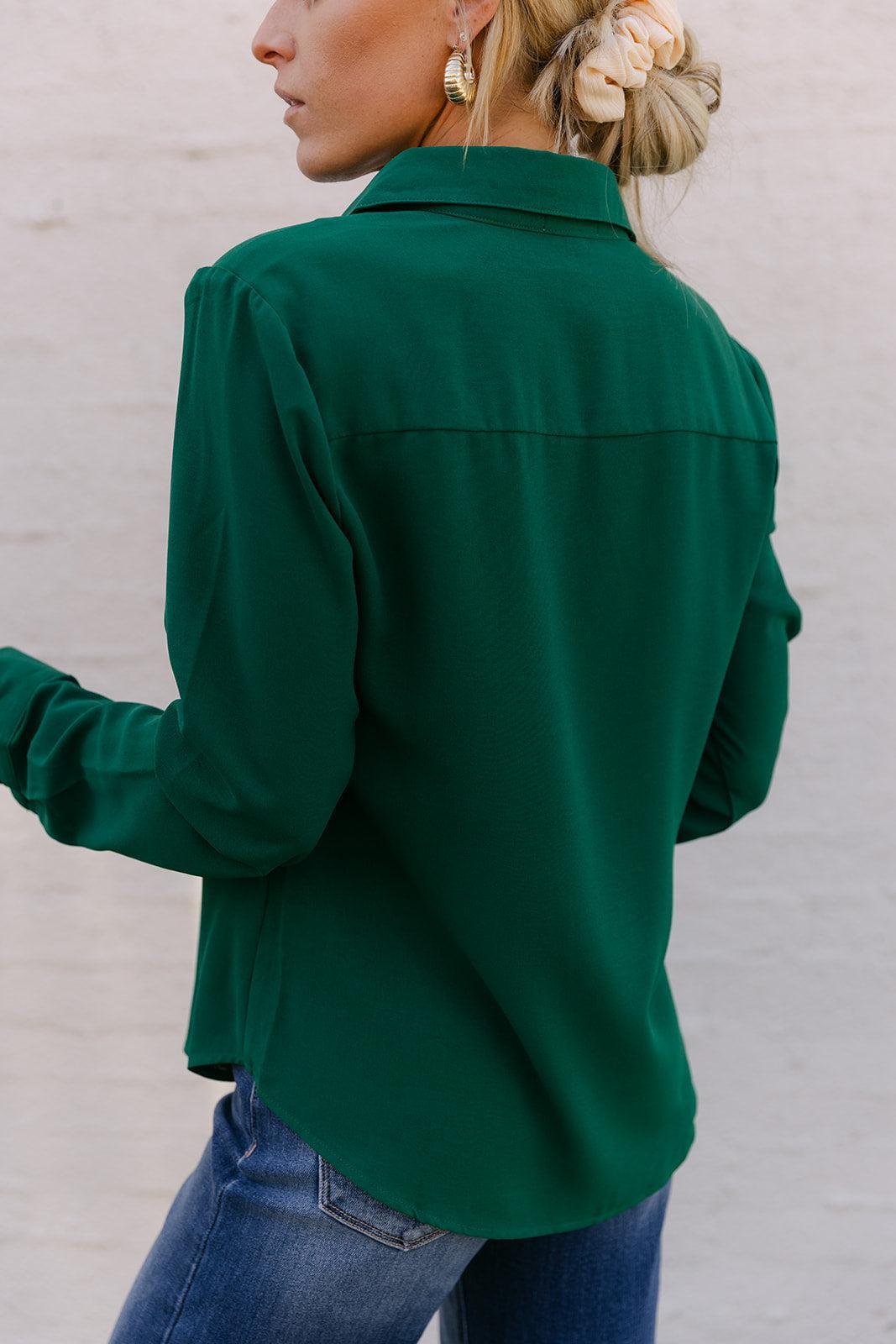 The Shea Top in Hunter Green