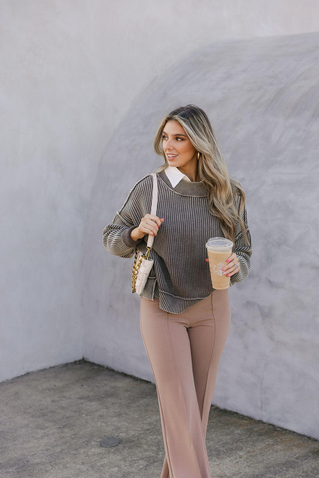 The Zoey Stretch Trouser in Taupe