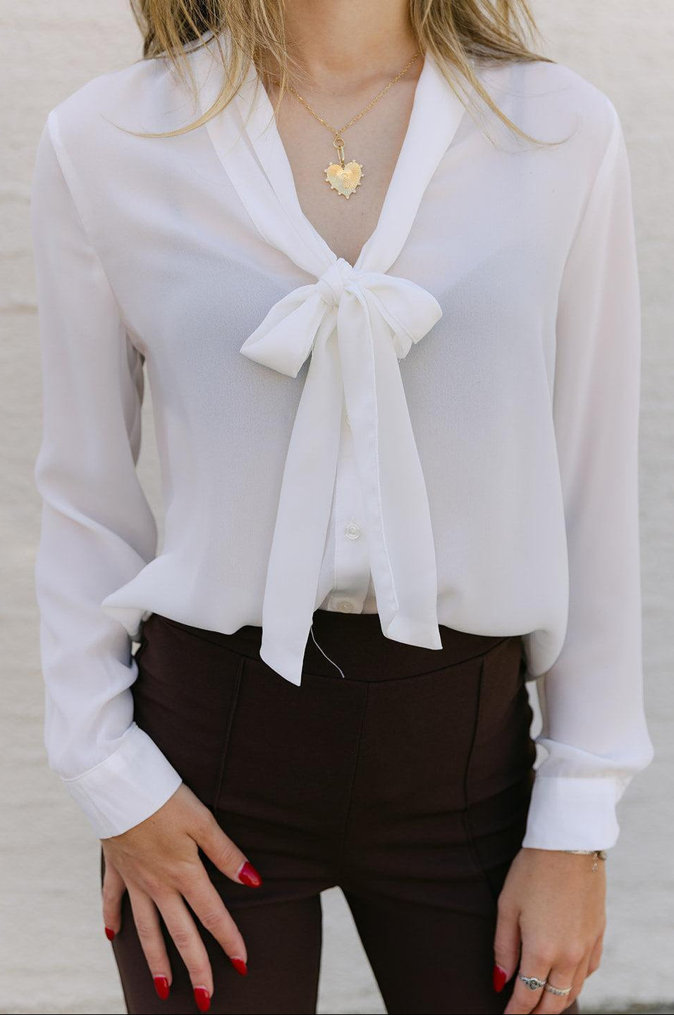 The Claire Classic Top in White