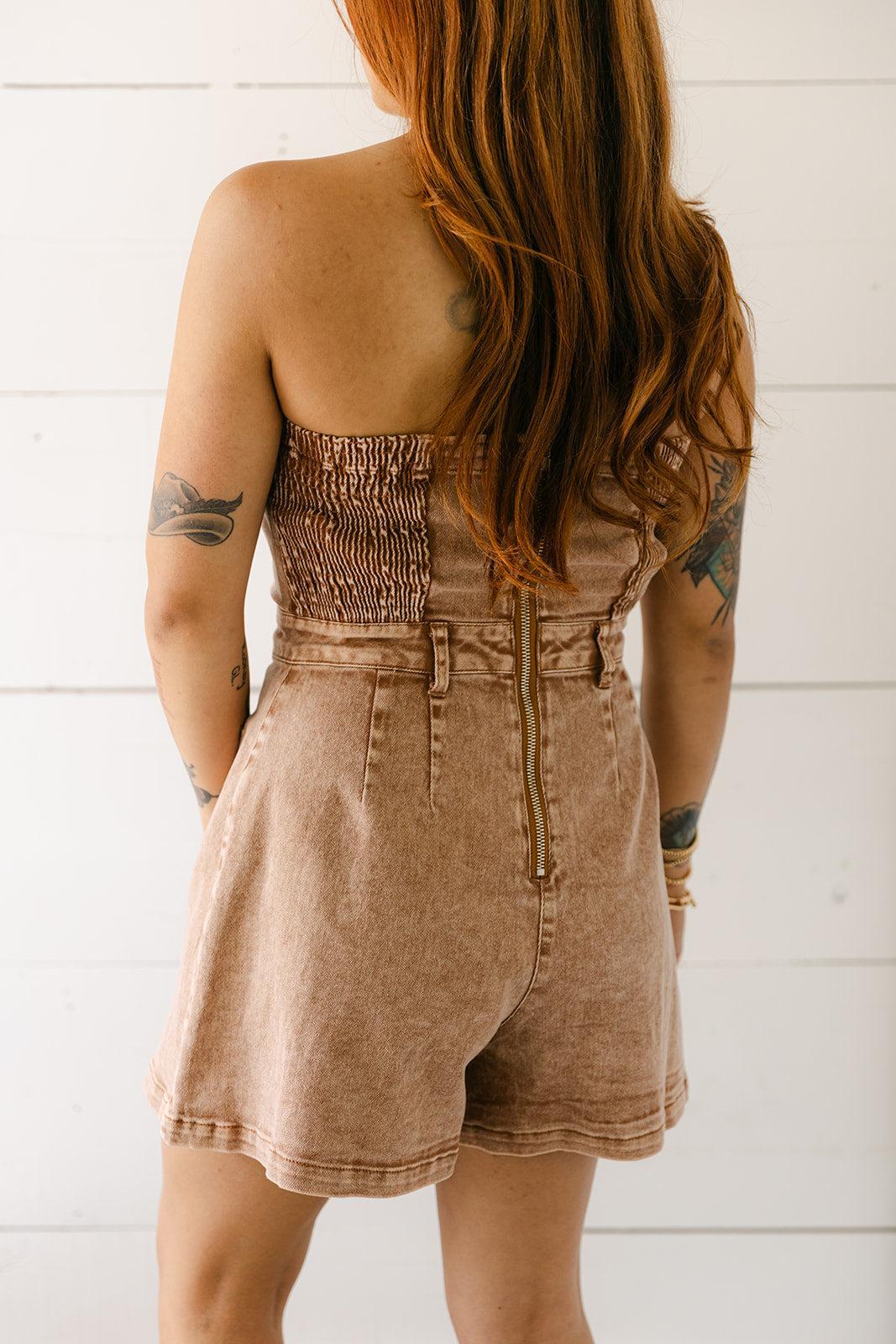 SALE The Millie Romper in Tan