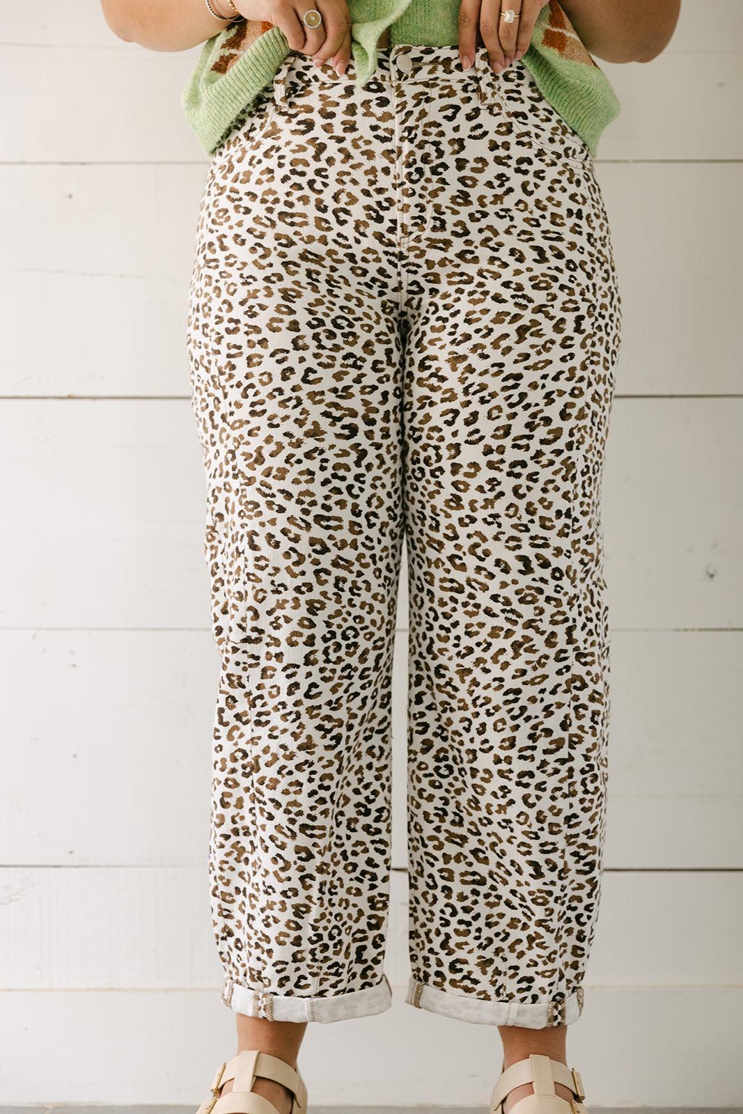 SALE The Carlton Leopard Barrel Jean