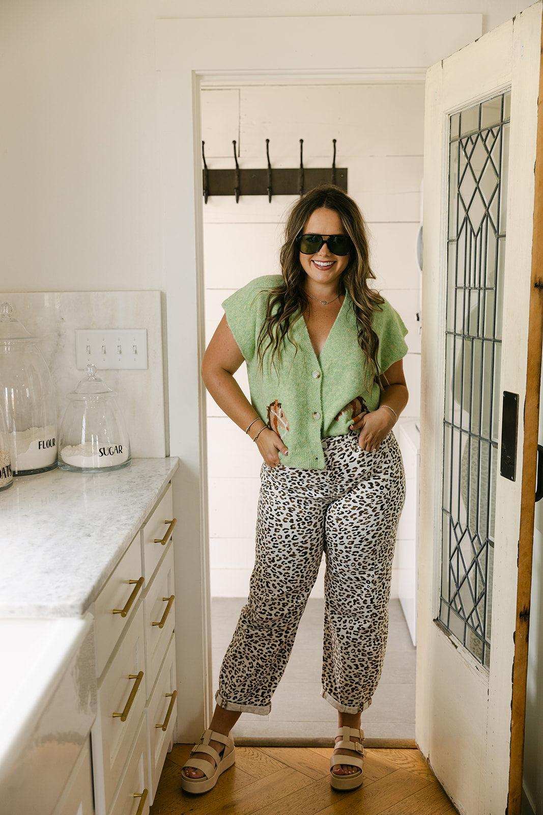 SALE The Carlton Leopard Barrel Jean