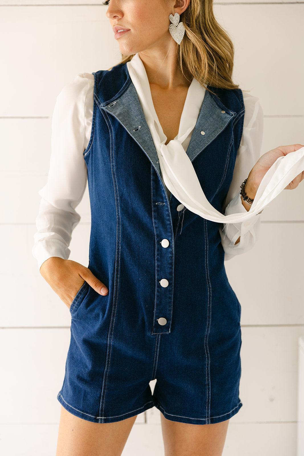 SALE The Giada Denim Romper
