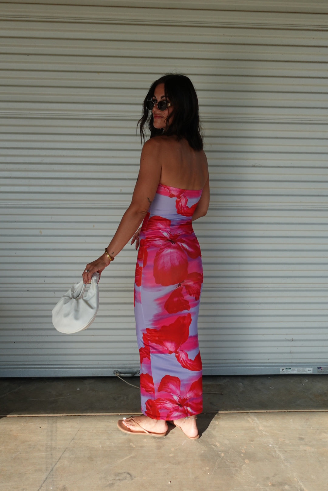 Strapless Floral Bodycon Dress