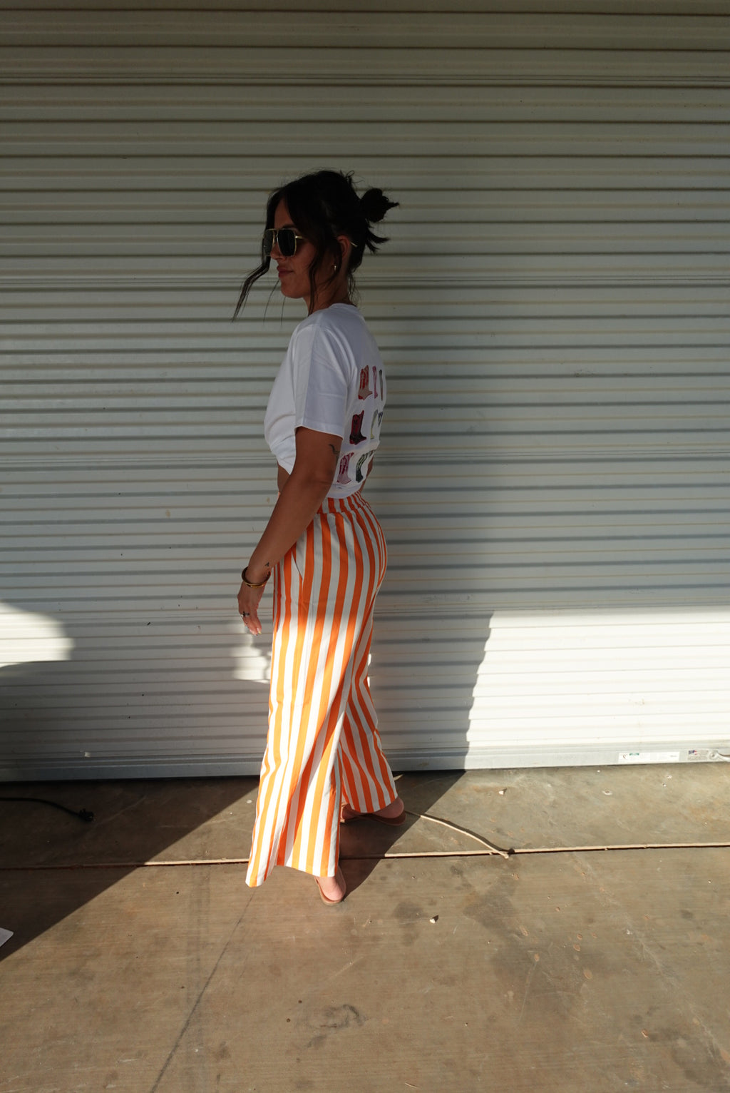 Striped Wide - Leg Casual Pants