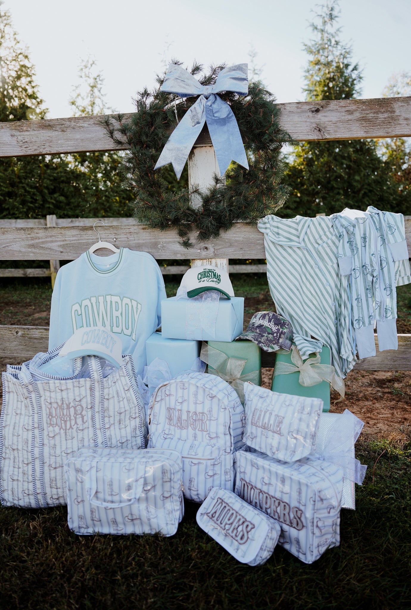 Wipes Pouch - Western Blues Clear Coat Bag