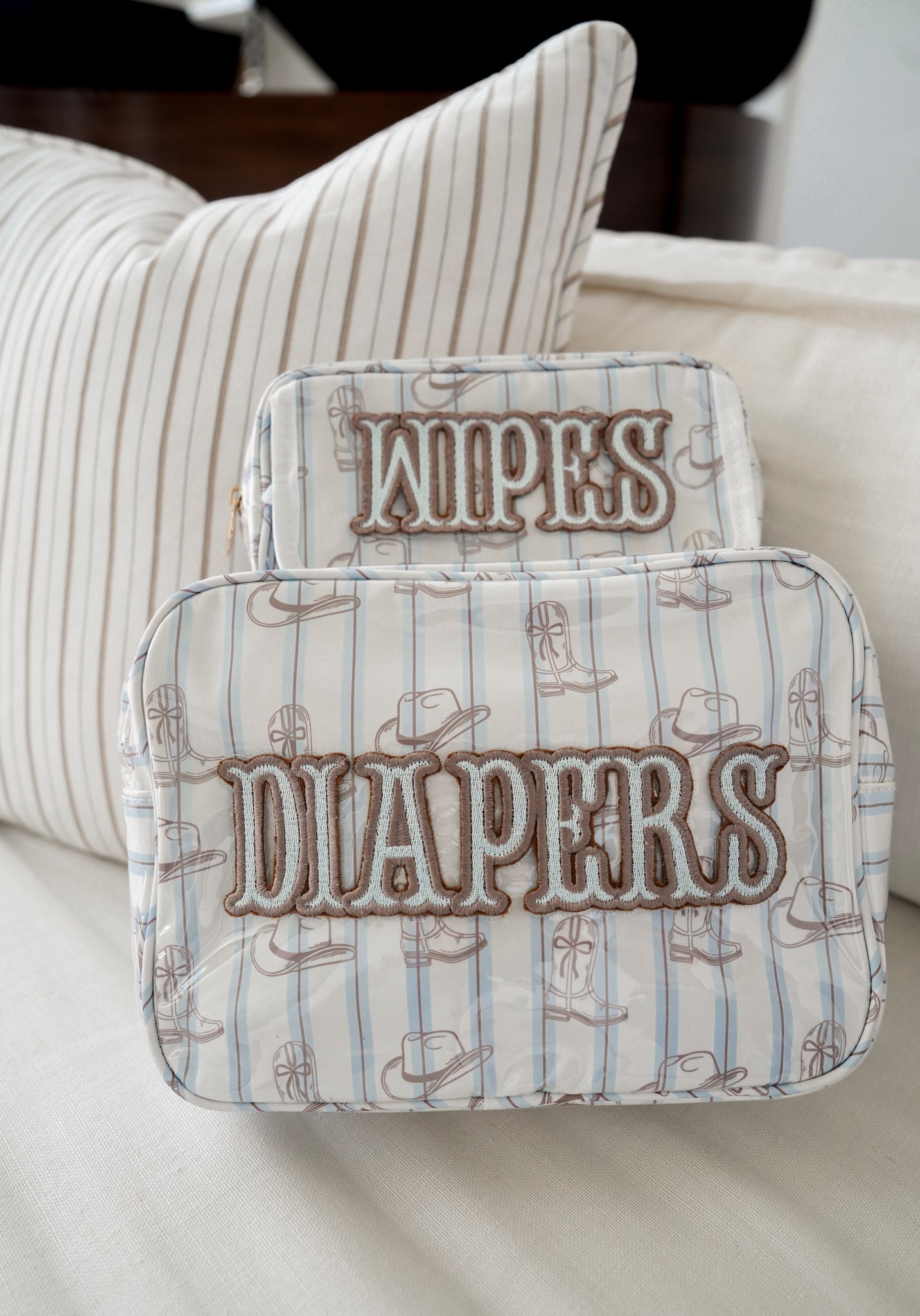 Wipes Pouch - Western Blues Clear Coat Bag