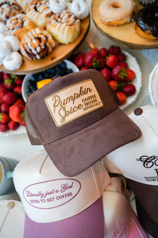 Pumpkin Spice - Brown Corduroy Vintage Trucker Hat