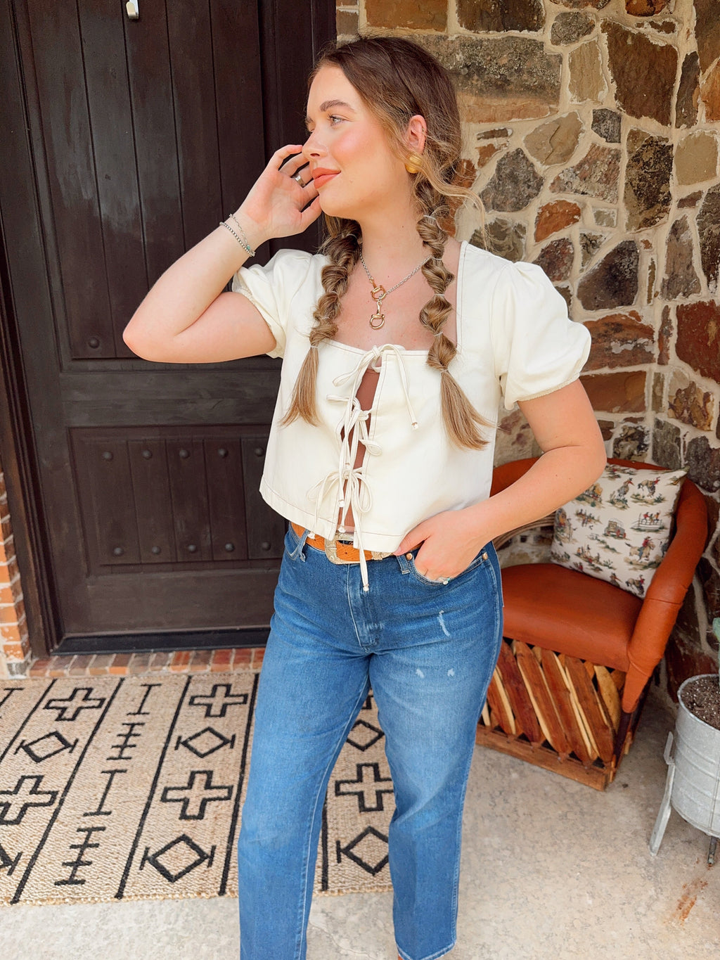 The Georgia Denim Pant Set-Extra Small
