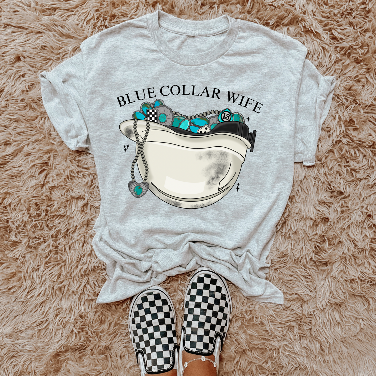 Blue Collar Wife (Hard Hat) TEE or CREWNECK