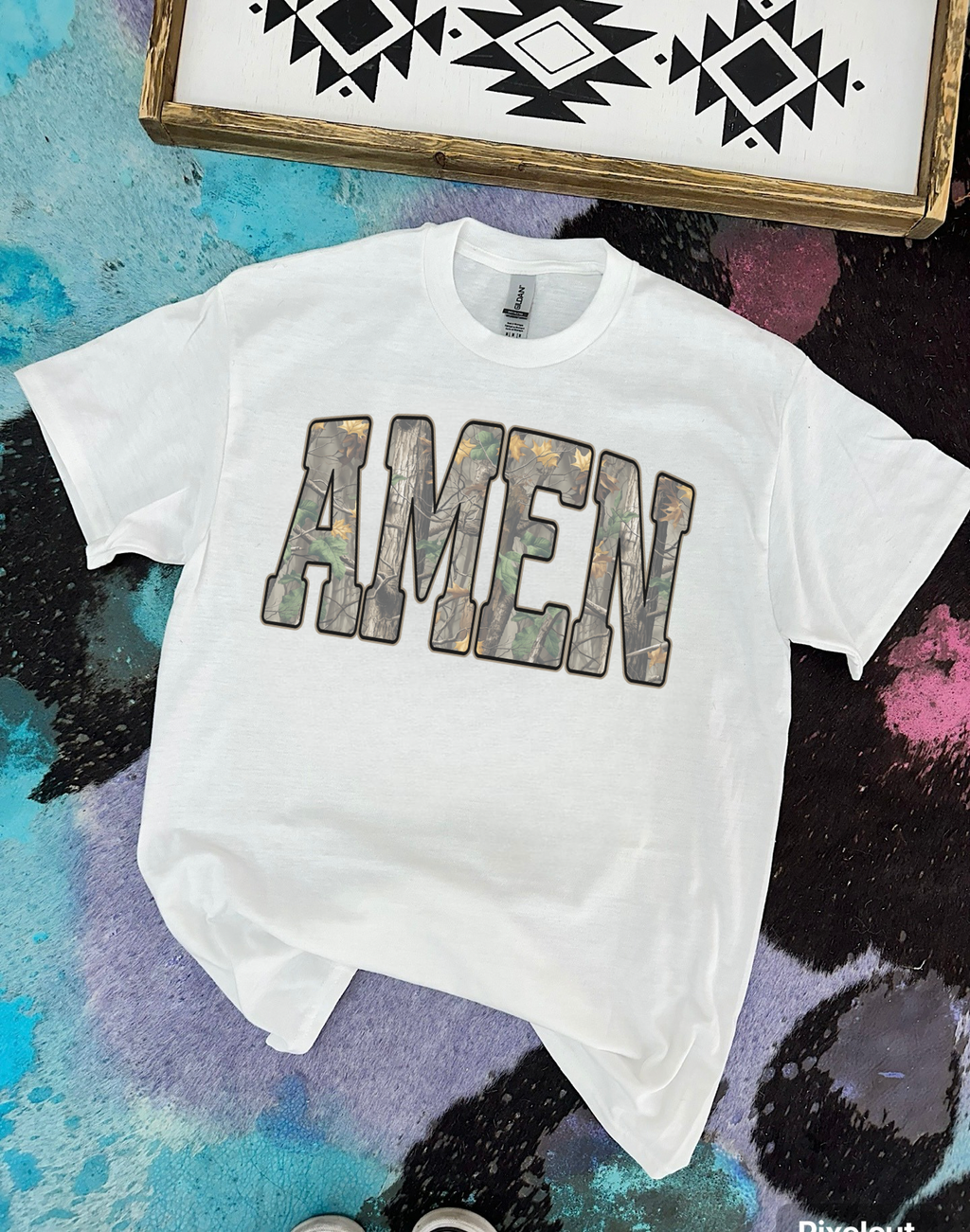 Camo Amen Tee or Crewneck