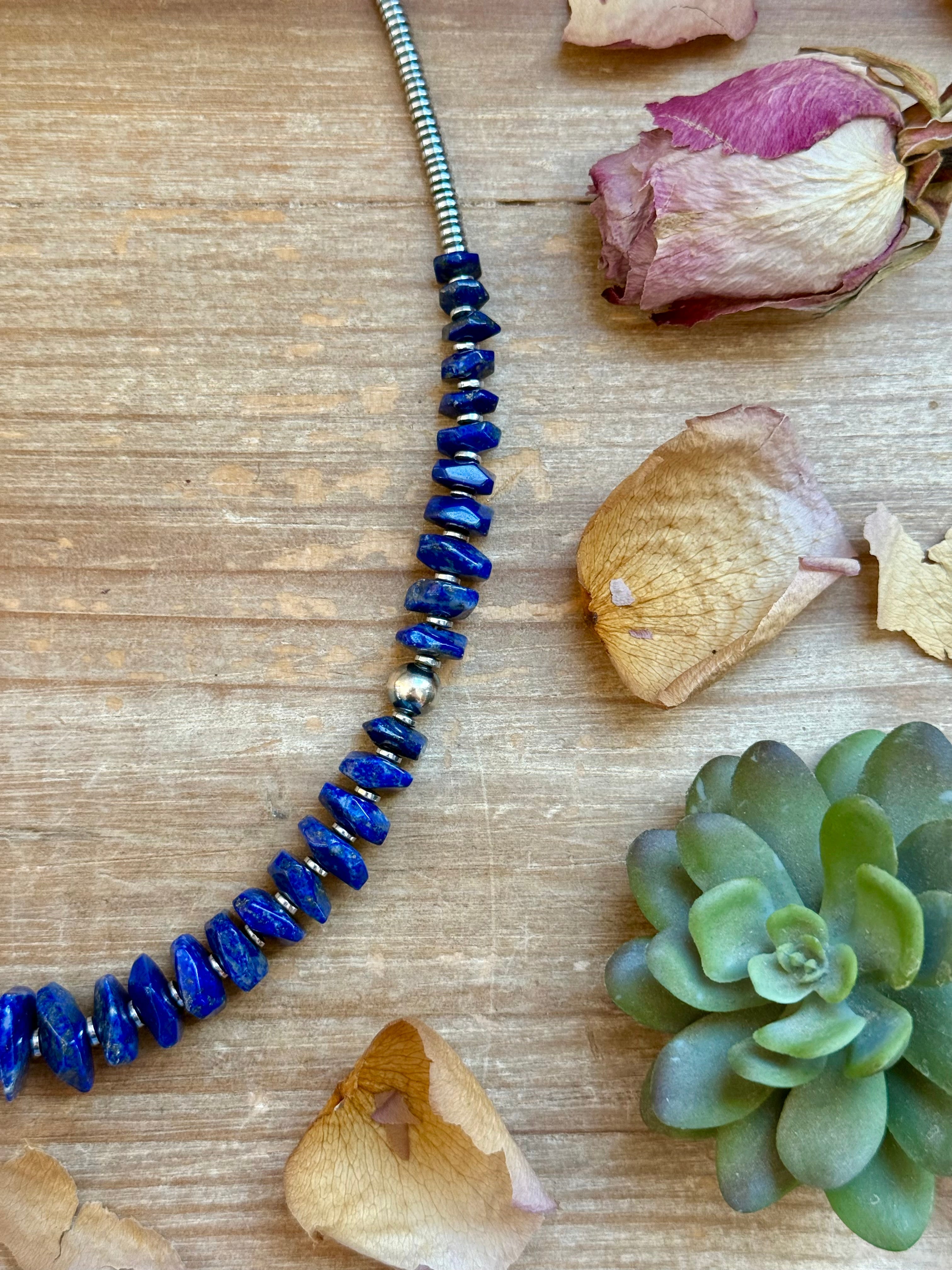 22” Graduated Lapis Necklace