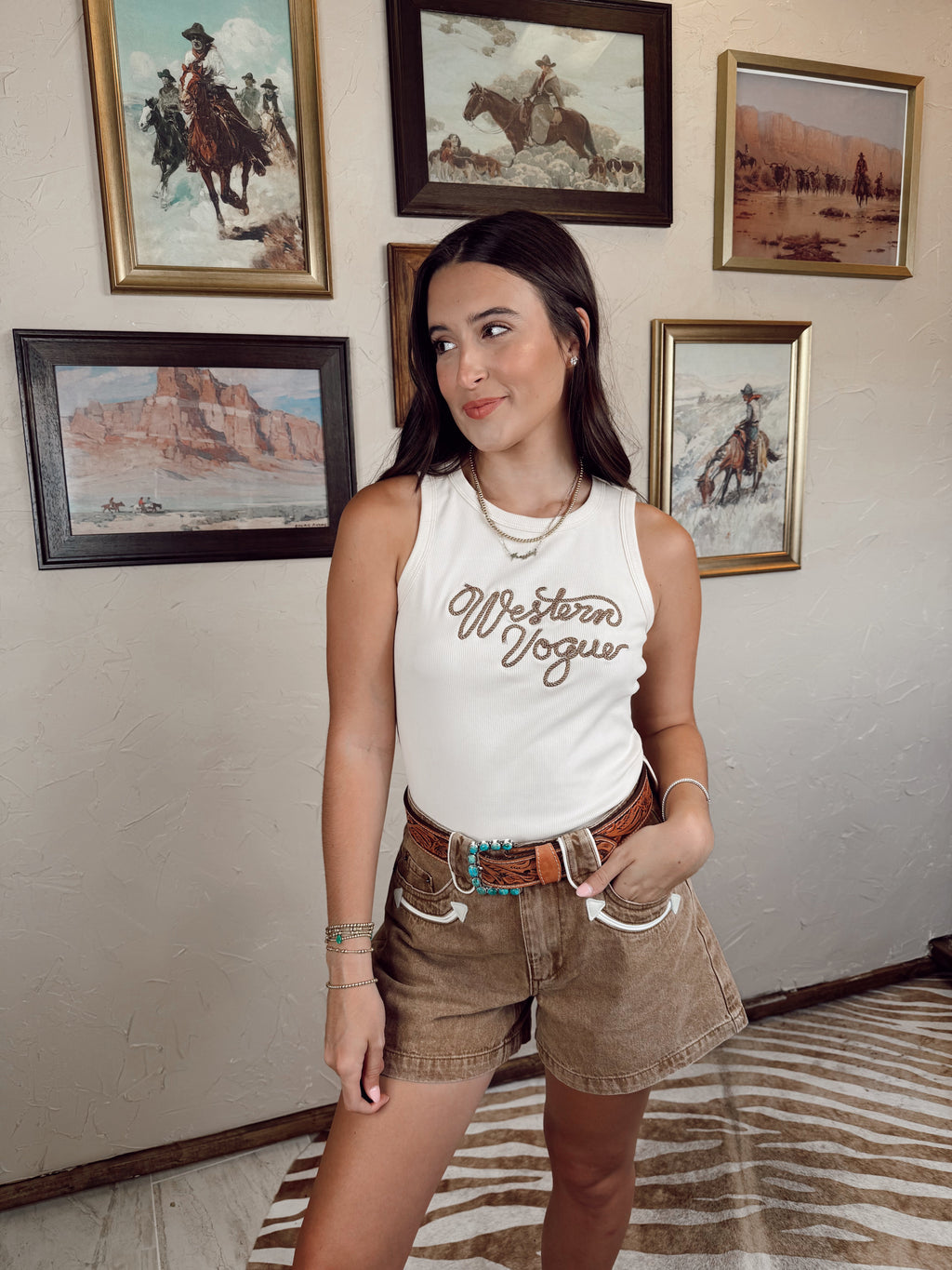 The Abilene Denim Shorts in Tan