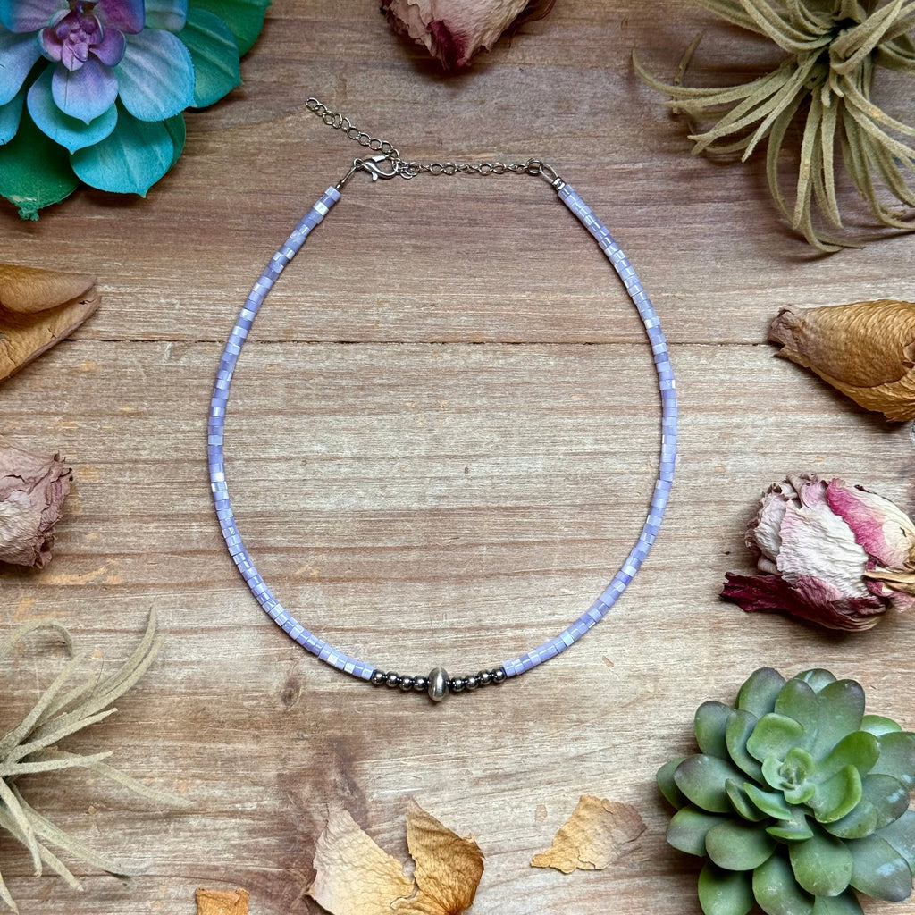 Purple Shell Necklace –  15"