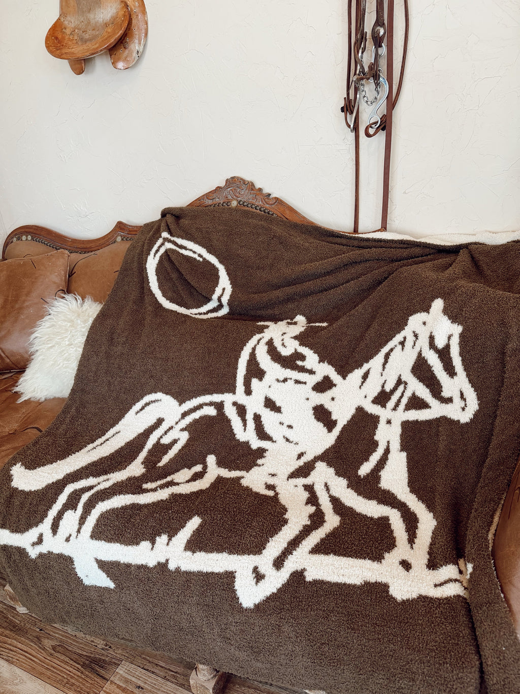 The Cowboy Drifter Throw Blanket