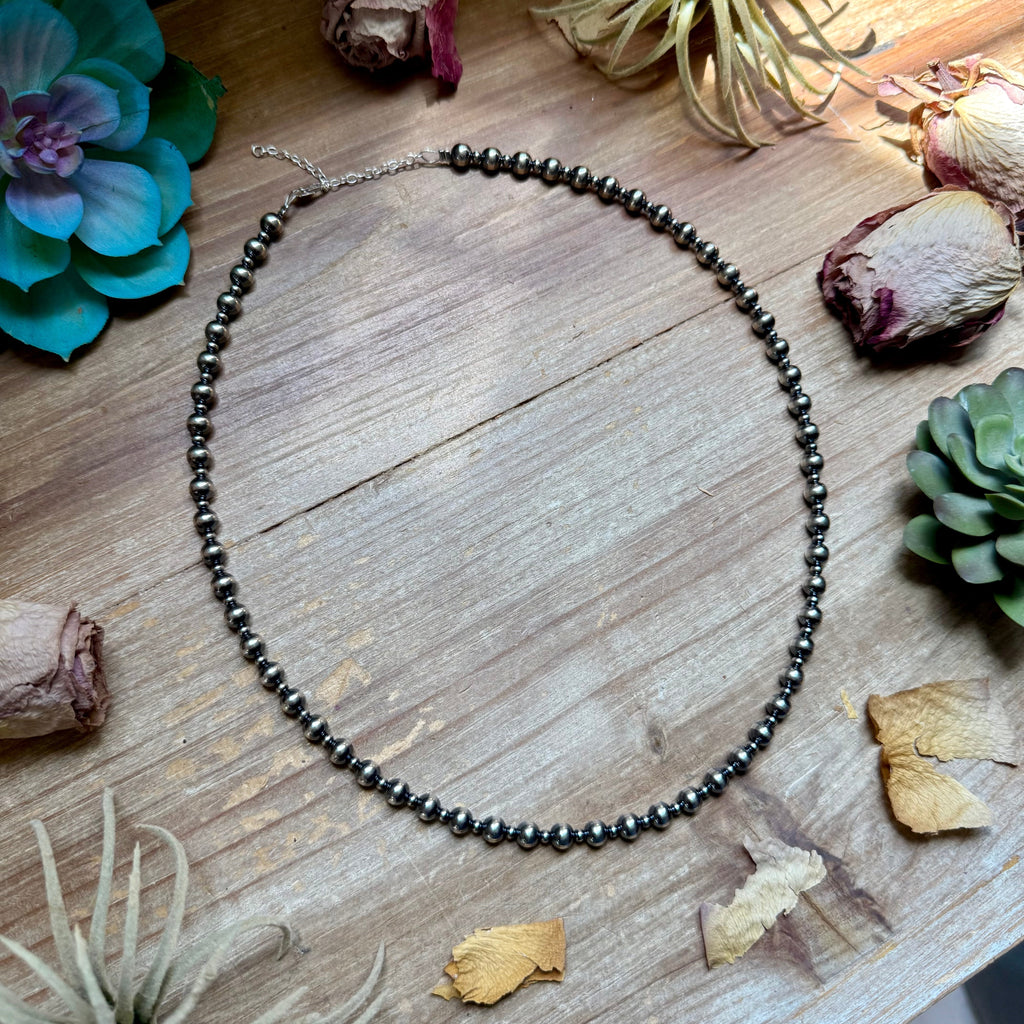 20 inch - Alternating Sterling Silver Pearl Necklace