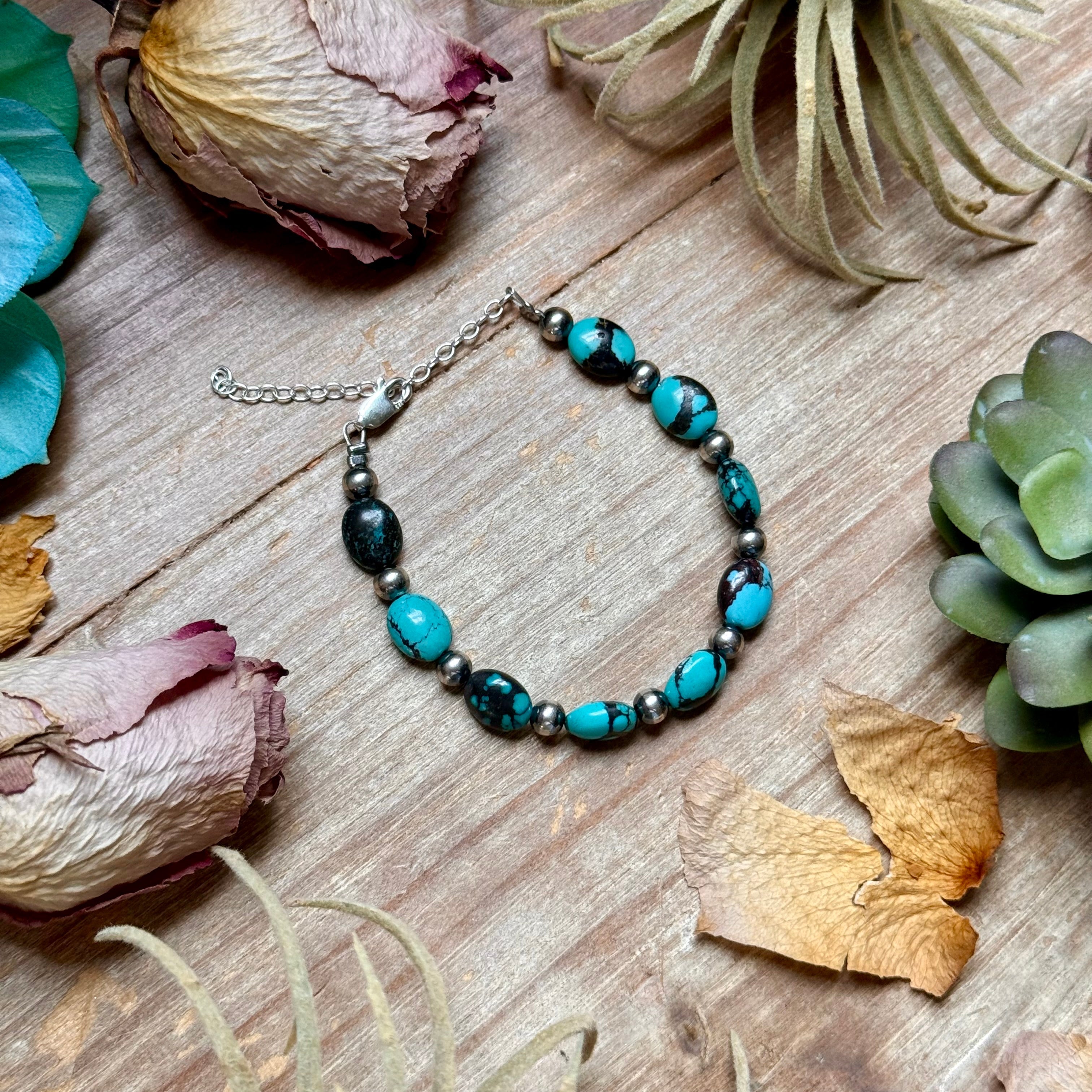 Matrix Turquoise Bracelet – 6 1/4" – 5mm Oval