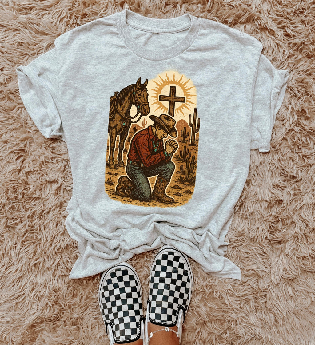 Praying Cowboy TEE or CREWNECK