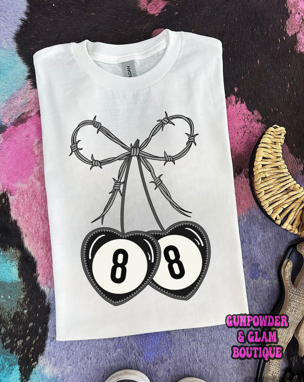 Barbed Wire Bow Tee or Crewneck