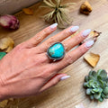 Mj Ring - Turquoise Free Form Adjustable Ring