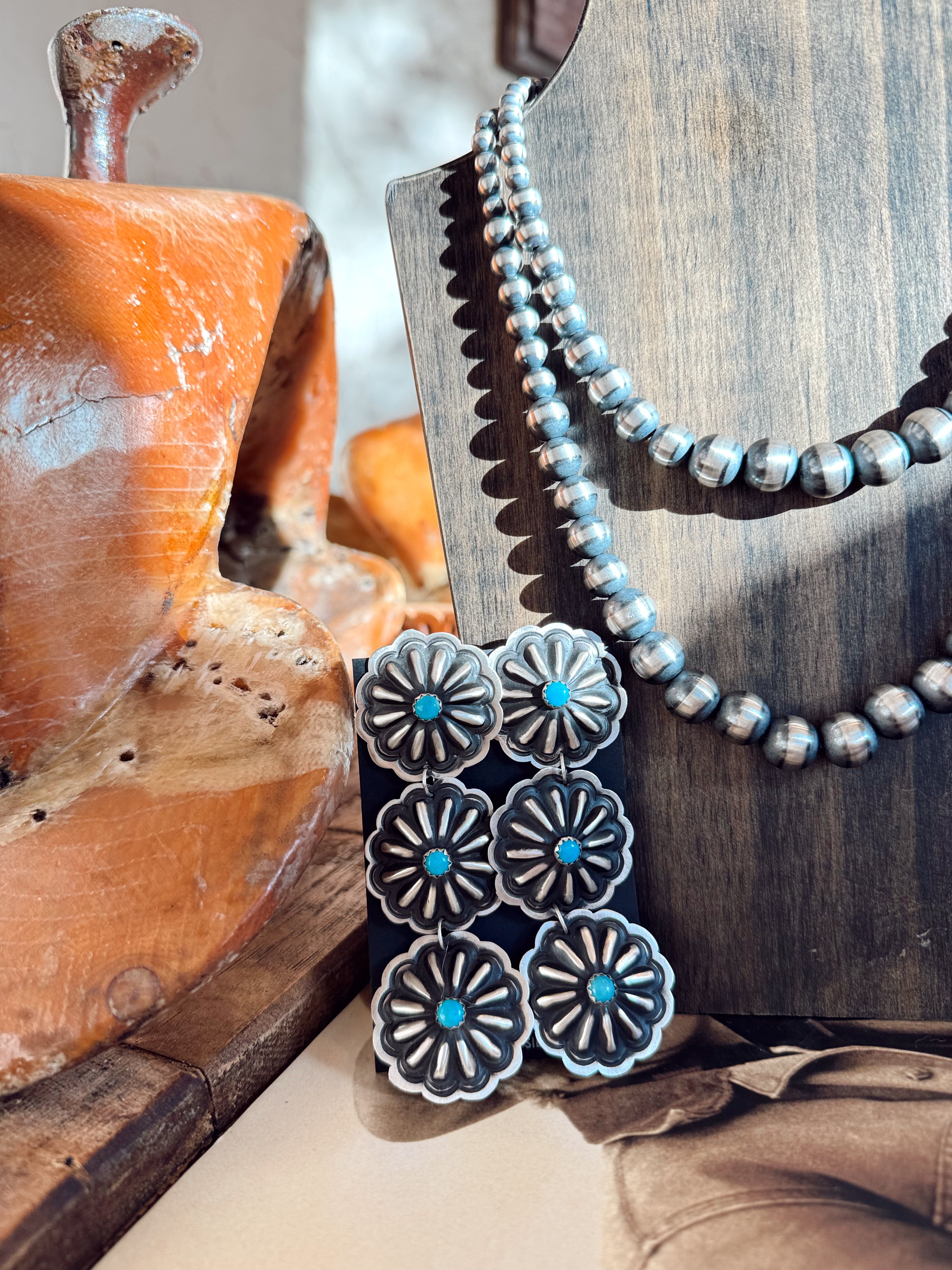 The Triple Threat Concho Earrings