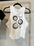 Animal Print 8 Ball Cropped Tank