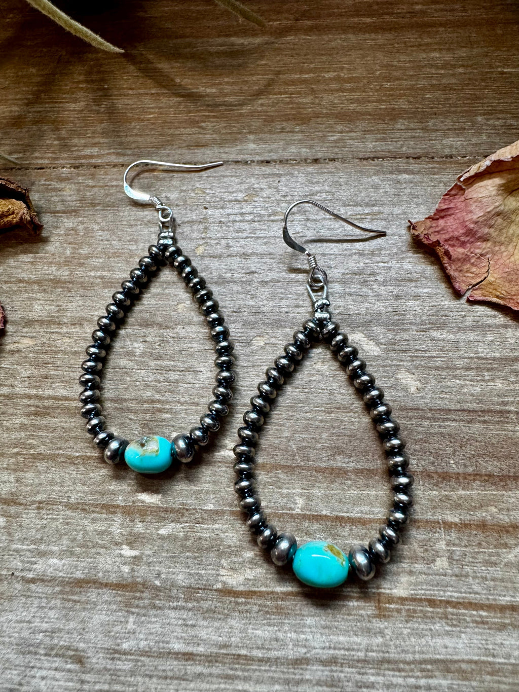 Sleeping Beauty Turquoise Teardrop Earrings – Sterling Silver