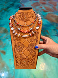 Jaci Orange and Red Spiny Oyster Three-Necklace Set