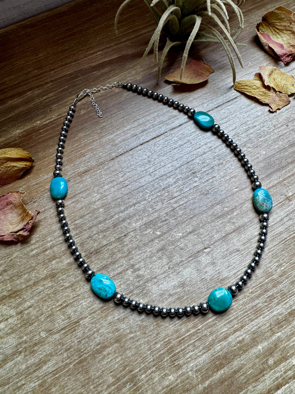 15-Inch Turquoise Necklace with 4mm & 5mm Beads