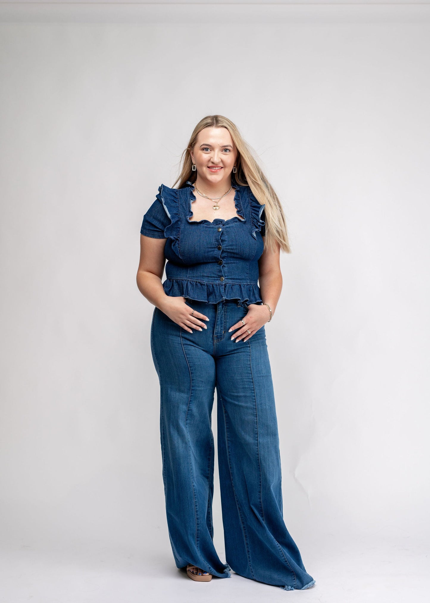 The Loretta Trouser Jean in Medium Wash