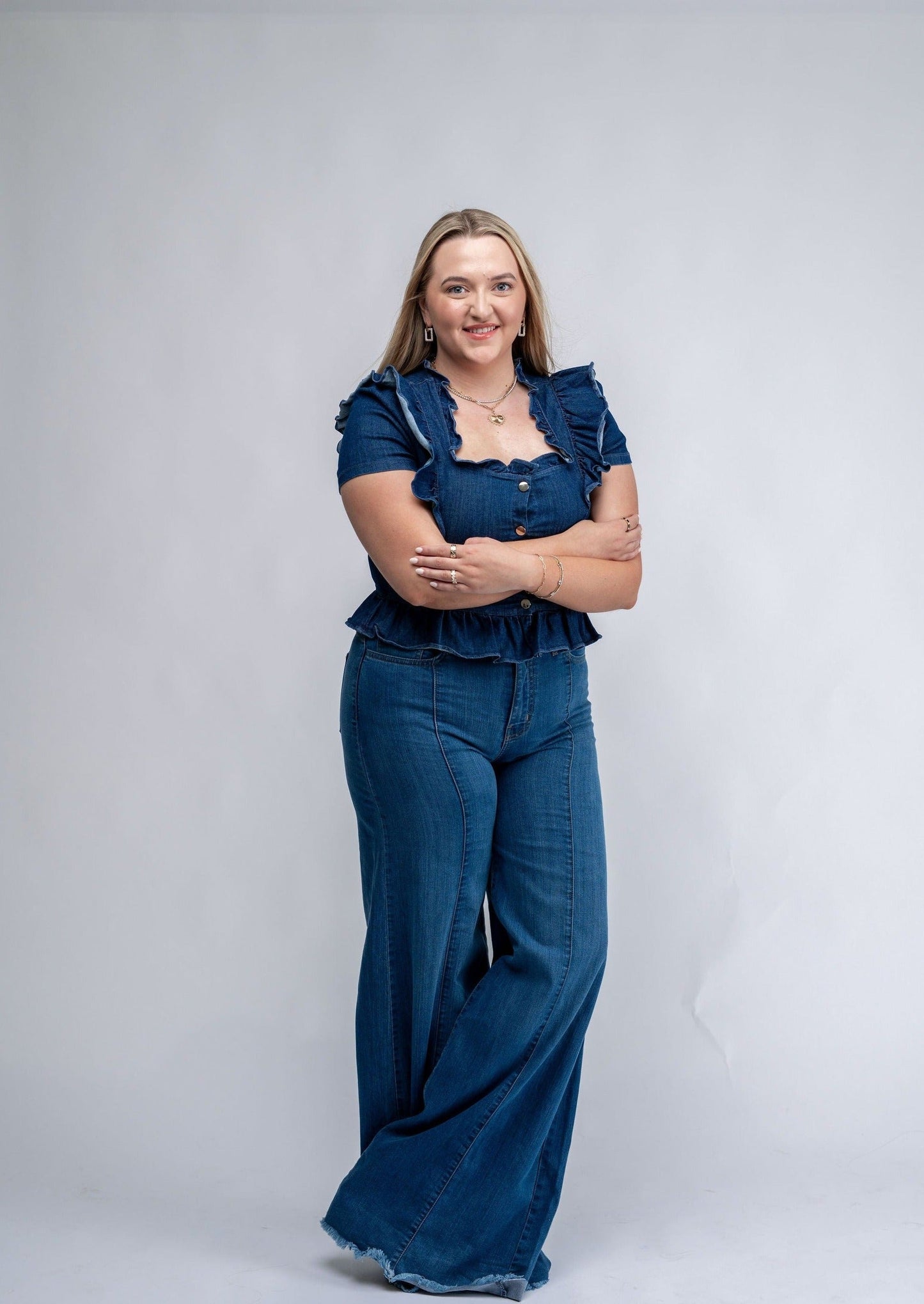 The Loretta Trouser Jean in Medium Wash