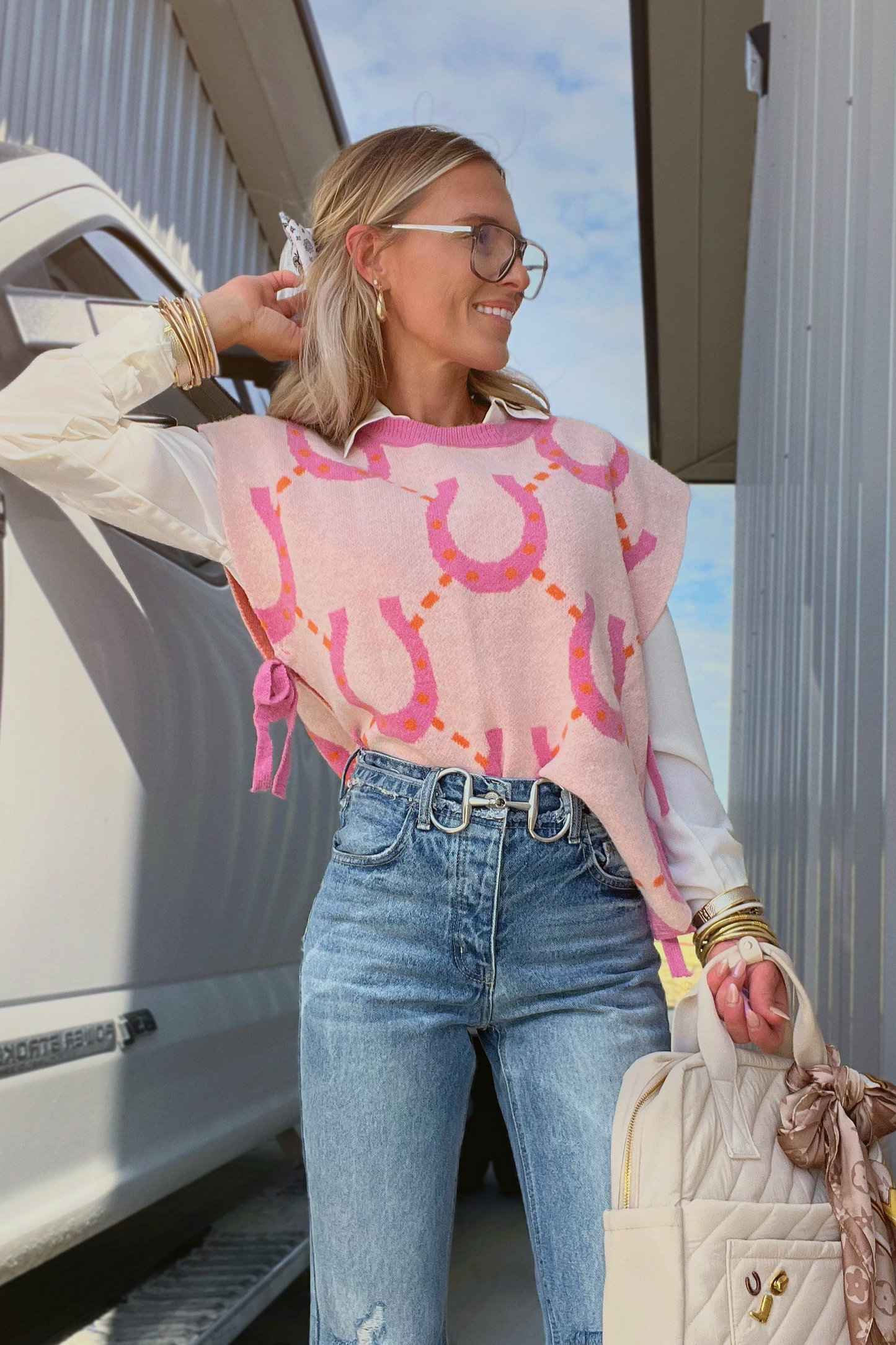 The Annie Horseshoe Sweater Vest