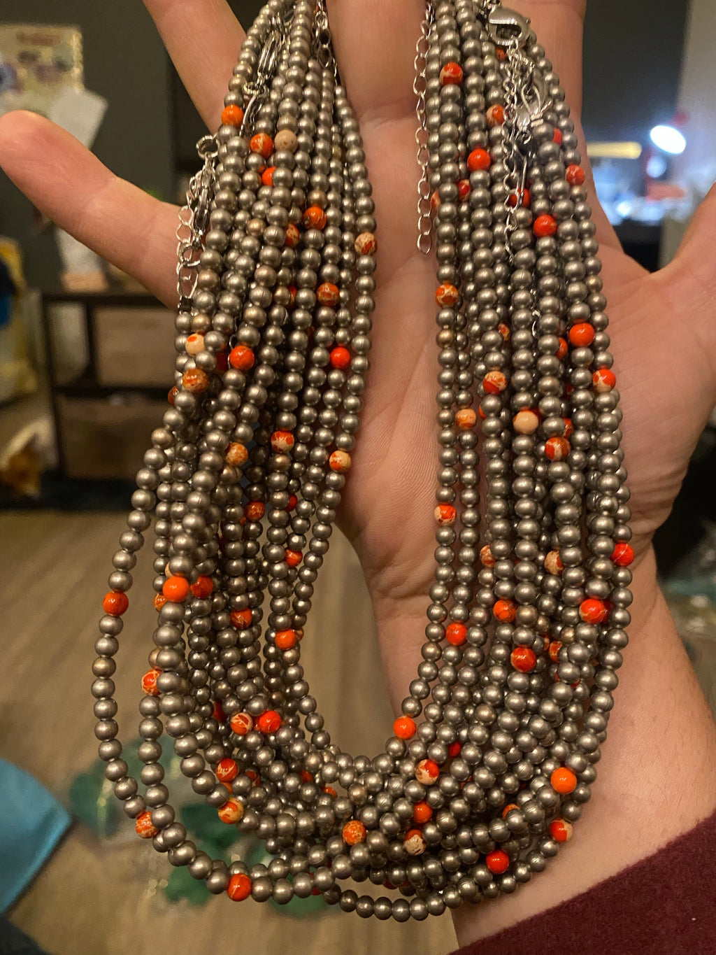 4mm Choker Silver Plated & A Little Bit Of Orange