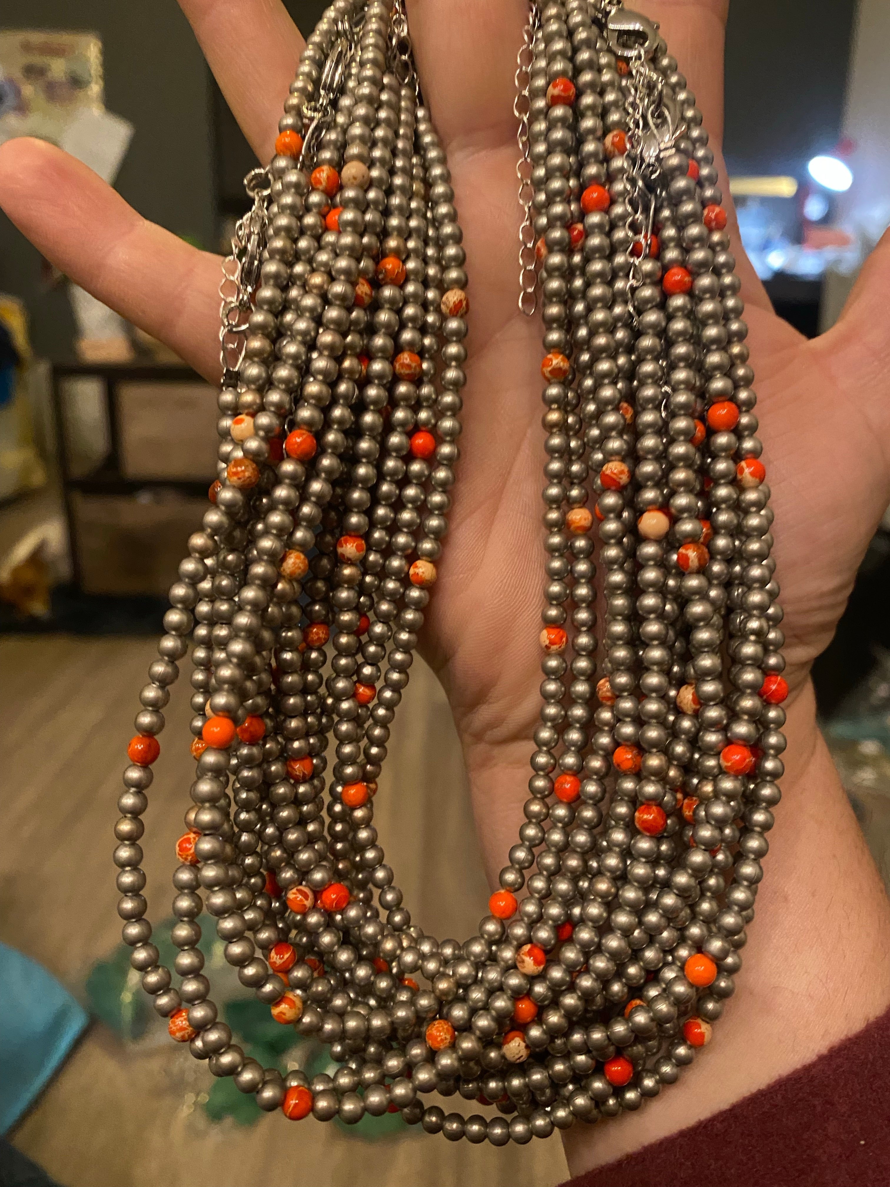 4mm Choker Silver Plated & A Little Bit Of Orange