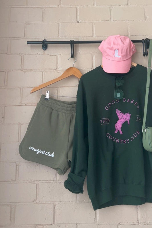 The Cowgirl Club Short in Light Olive