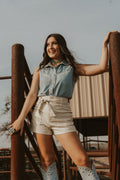 The Luxor Shorts in Ecru LARGE
