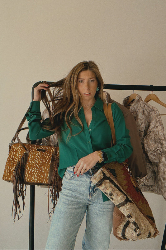 The Shea Top in Hunter Green