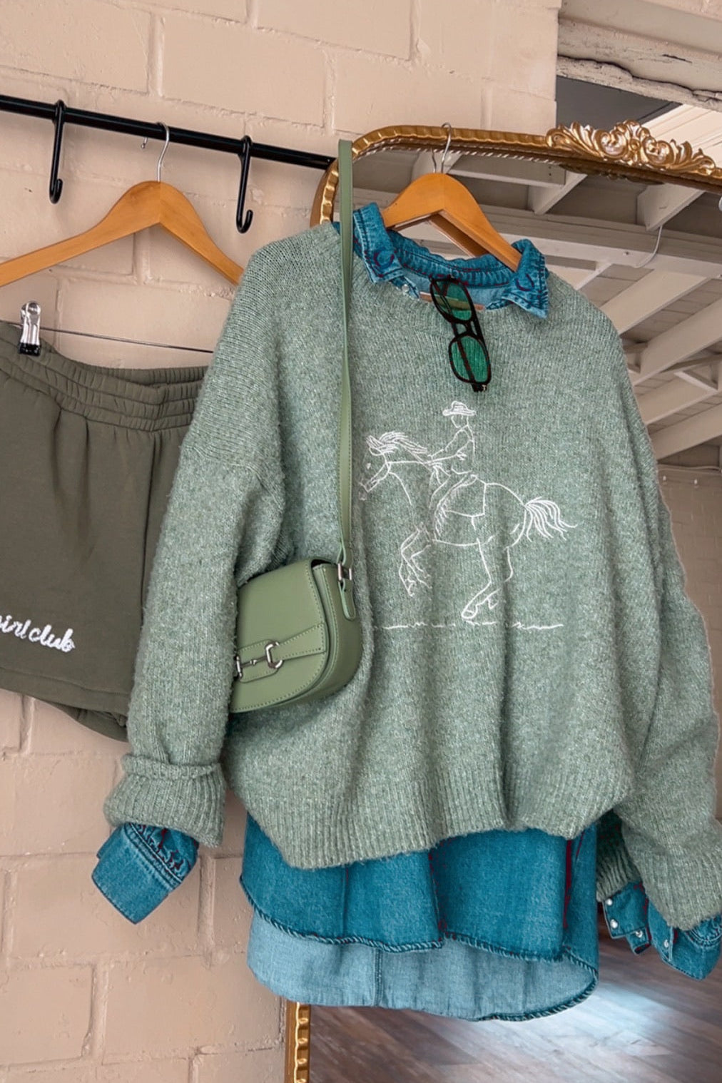 The Cowgirl Club Short in Light Olive