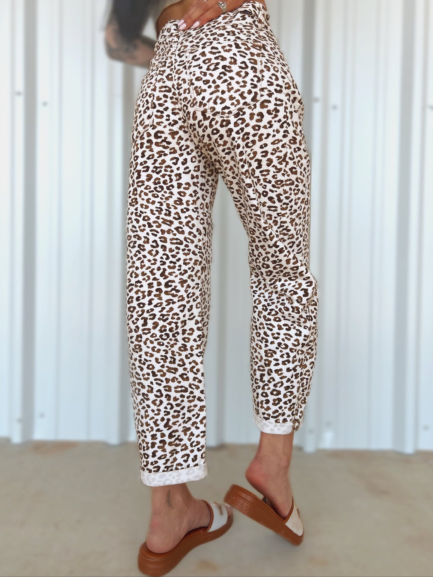 SALE The Carlton Leopard Barrel Jean