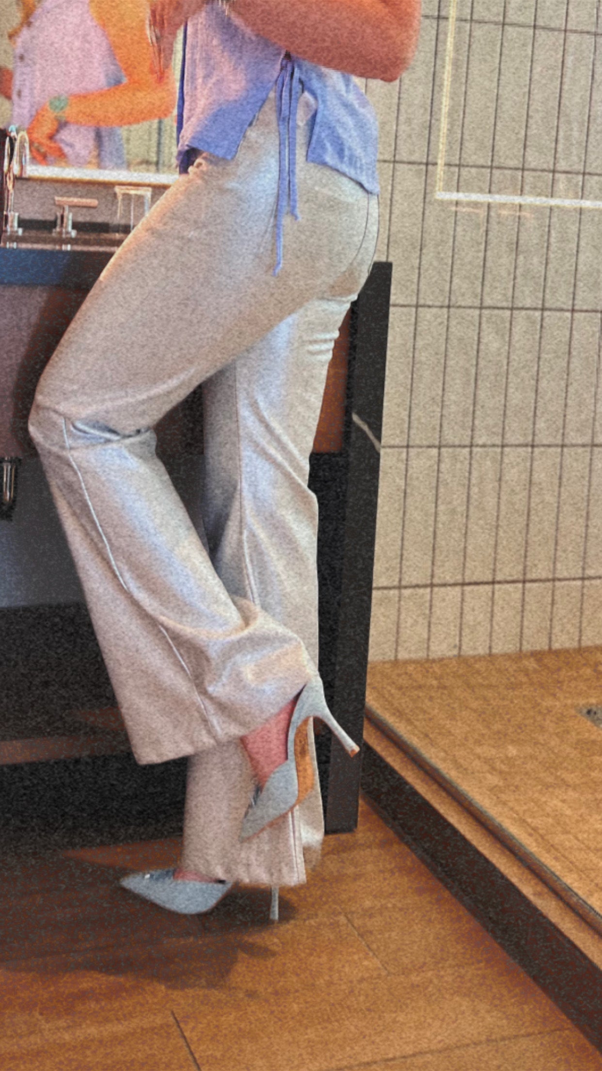 SALE The Clara Leather Metallic Pant