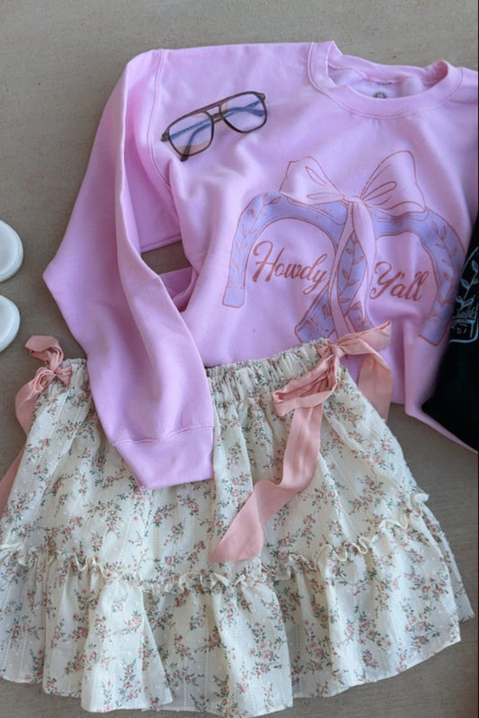 The Mayala Floral Skirt in Blush