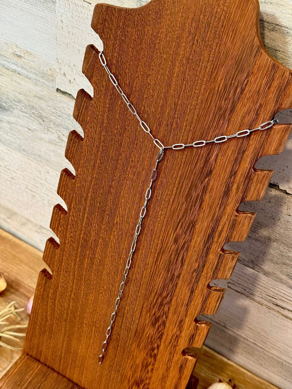 Paperclip Chain Lariat Necklace
