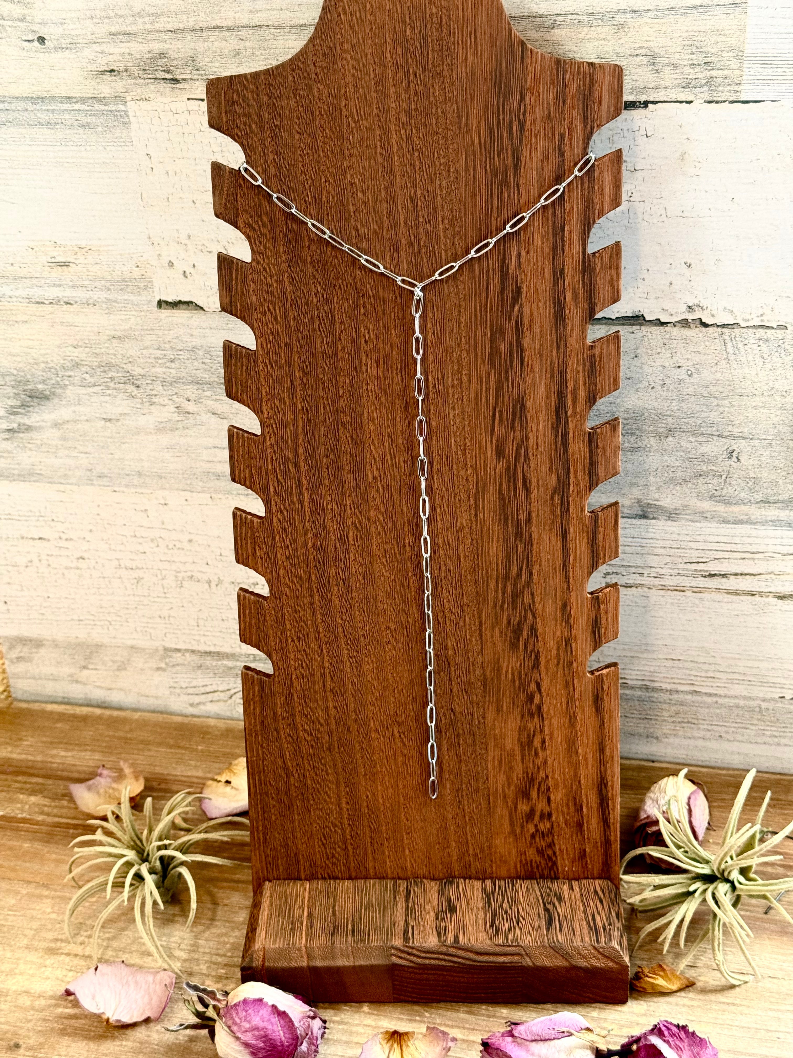 Paperclip Chain Lariat Necklace