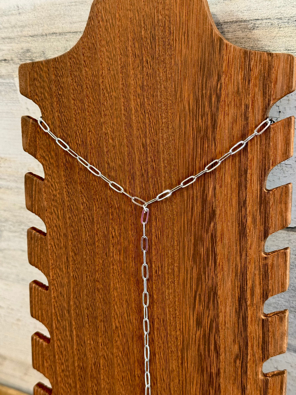 Paperclip Chain Lariat Necklace
