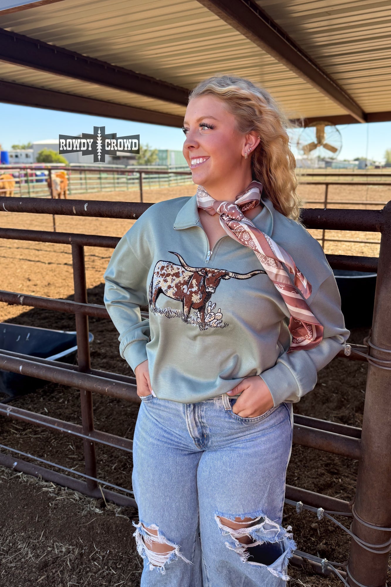 DS BLUE Lomita Longhorn Pullover