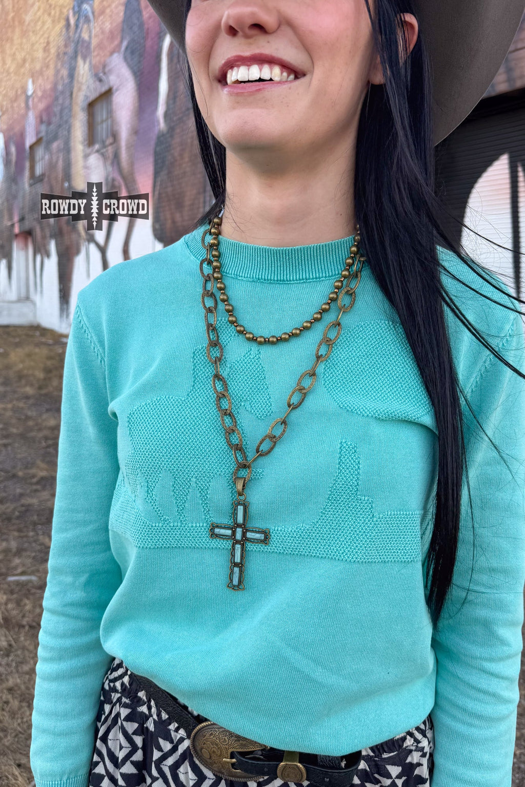 DS Cowgirl Cross Necklace